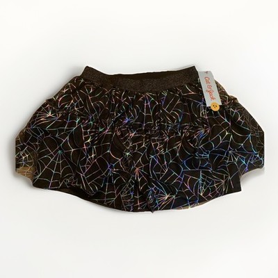 Girls Cat & Jack Halloween Spider Webs Tiered Skirt Size M (8)