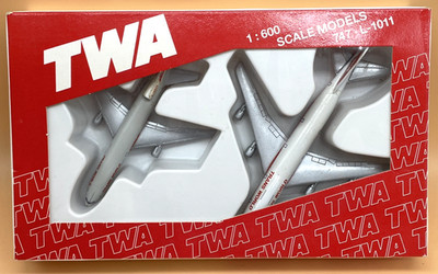 Schabak TWA Boeing 747 L1011 TriStar Aircraft Set 1:600 Boxed Diecast Models