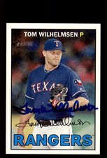 Signed Baseball Card Auto Tom Wilhelmsen 2016 Topps Heritage #375 Texas Rangers