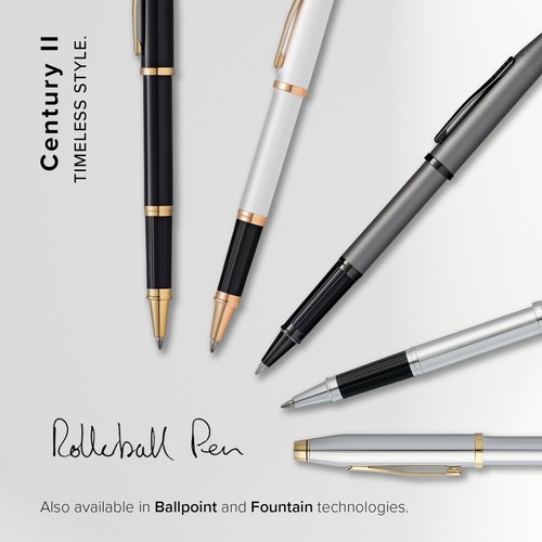 Penna a sfera Cross Century II nero oro design distintivo confezione regalo - Foto 7 di 9