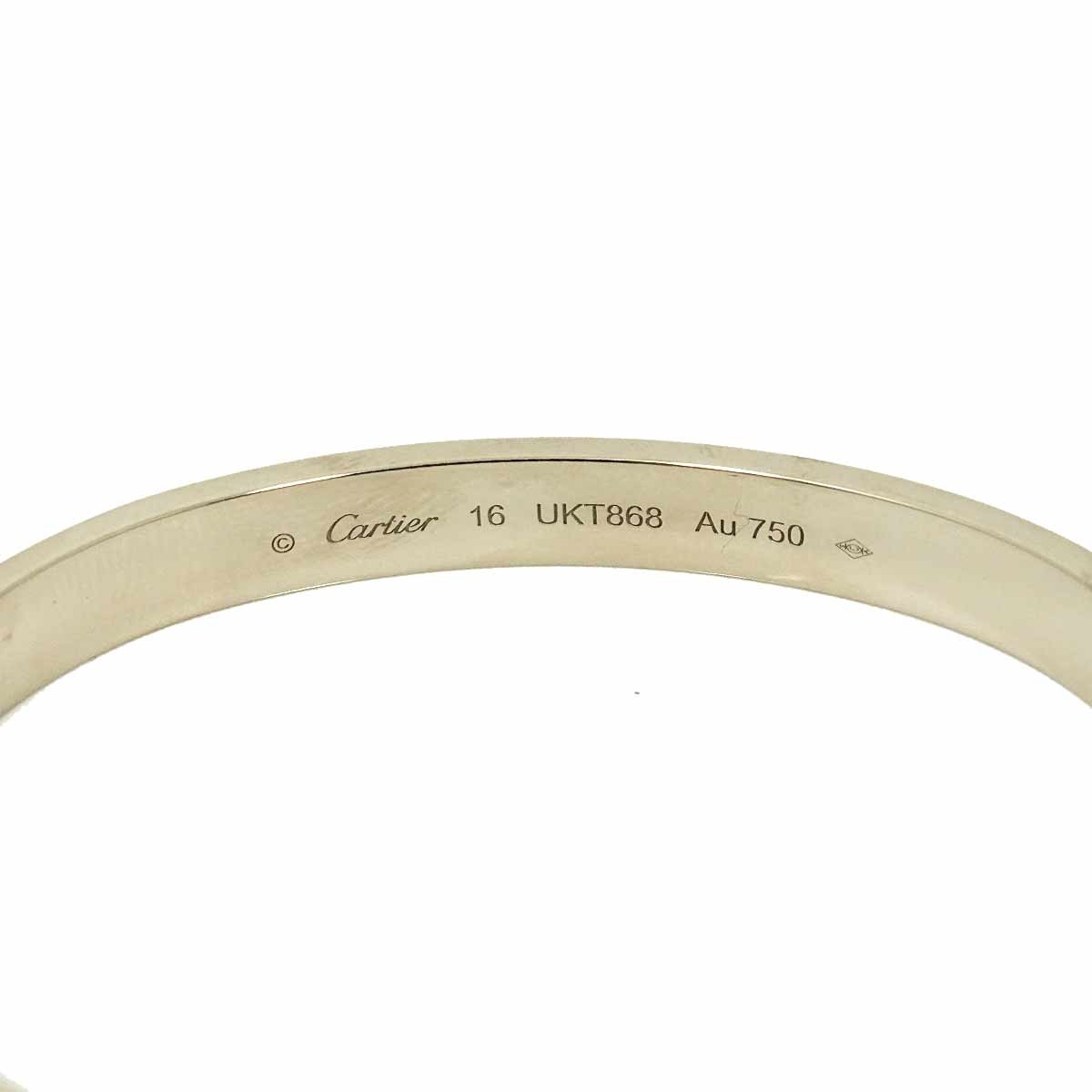 Cartier Love Bracelet 18K White Gold 750 brushed Size16 90293782 