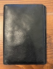 Vintage Soft Black Leather Bifold Passport Wallet ID Window  Multi Card Slots