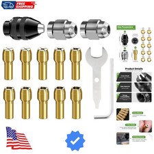 Drill Chuck Collet Set for Dremel, 15PCS Chuck Collet Kit, 0.8-3.2mm Shank Re...
