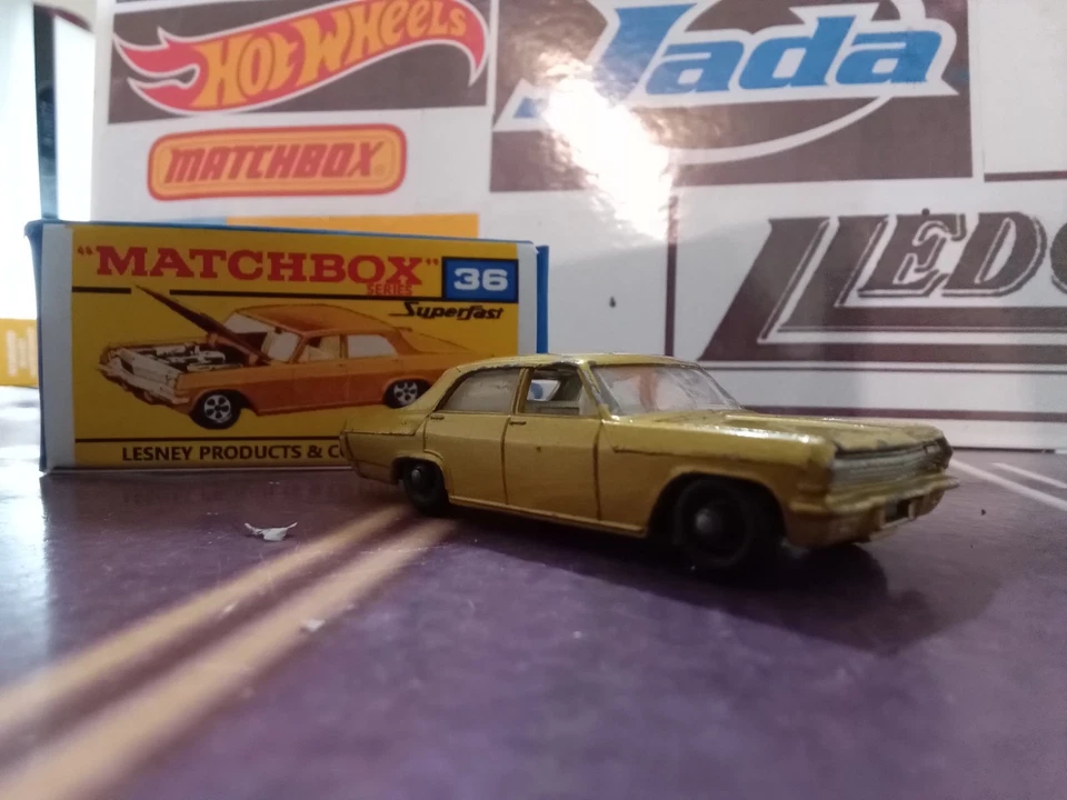 Matchbox Lesney # 36  Opel Diplomat with Reproduction Box Black Wheels  - Image 4 of 4