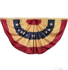 Anley Vintage Style Tea Stained USA Pleated Fan Flag 1.5x3 Ft Polyester Antiqued