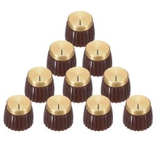 10Pcs, Guitar Control Knob for 6mm/0.24" Dia Potentiometer Brown-Gold
