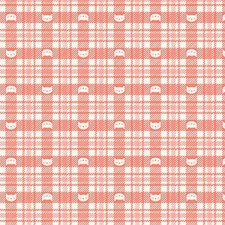 Feline Drive Fabric CURIOUS KITTYCATS Cat Check Salmon Fat Quarter 18"x22" FQ