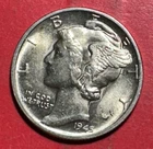1945 Choice Uncirculated US Mercury SILVER Dime "Philadelphia" Mint! Old Coin!
