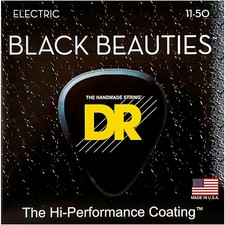 DR Strings Extra Life BKE-11 Black Beauties Heavy Coated Electric Guitar Strings