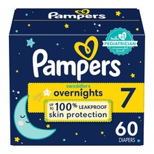 Pampers Swaddlers Overnights Diapers Pack - Size 7 - 60ct