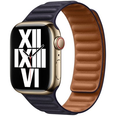 Leather Link Armband für  Apple Watch | 38/40/41/42 mm - Größe M/L - Ink