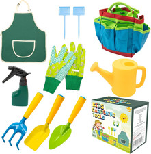 Pelle & Sol 10PCS Kids Gardening Tool Set - Children'S Garden Tool Kit Shovel Ra