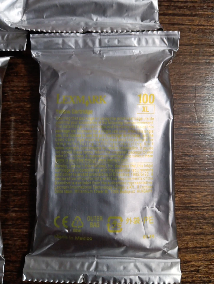 Lexmark 100 Ink Cartridge ** 2 RED, 2 YELLOW, 1 BLUE** - Image 3 of 4