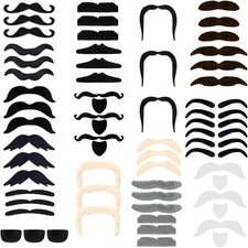 Fake Moustache 66 Pcs Fake Beard Stick on Moustache Self Adhesive Realistic Mous