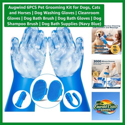 Versatile 6PCS Pet Grooming Kit in Navy Blue   Ideal for Dogs, Cats & More