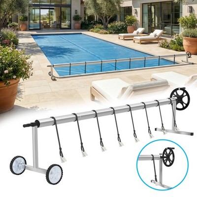 Pool Aufroller Aufrollsystem mit Rädern für Solarfolie Abdeckungen Alu 3m - 5,7m