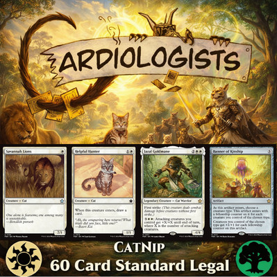 Cat Tribal | White/Green | 60 Card Standard Legal Deck MTG | Magic the Gathering