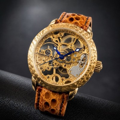 Sehr Schöne Constantin Weisz Damen Skelettuhr Gold 32mm Ref. 14F08TCW Armbanduhr