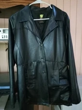 Seventy Seven faux leather black blazer with belt size L