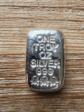 1 Oz Skull Poured .999 Silver Bar 94.50 per troy oz