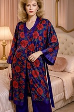 VTG Gold Label Victoria's Secret PJ 3 Pcs Set Sz L Purple Floral Y2K Retro EUC