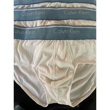 VTG 3 Pair Men s Calvin Klein Tech Active Hip Brief XL White /Blue Band