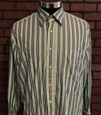 Peter Millar Tailored Fit Long Sleeve Striped Dress Shirt Size Large