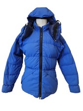 Vintage Marmot Mountain Works Gore-tex Blue Hooded Down Jacket Parka Puffer-(s)