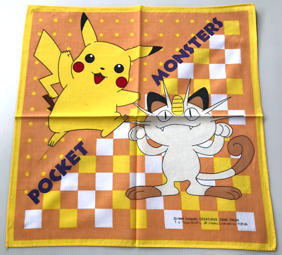 ポケットモンスター☆ハンカチ☆まとめ売り☆レトロ☆1998年☆ Vintage 1998 Pokémon Pocket Monsters Handkerchief Bandana Hanky