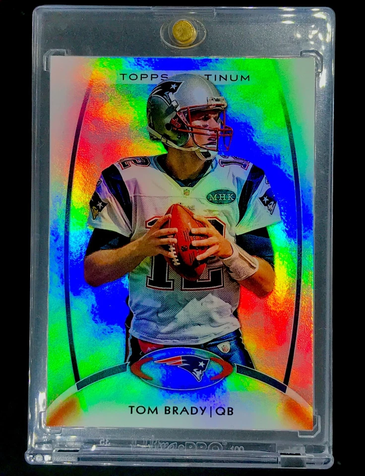 Tarjeta holográfica TOM BRADY PLATINUM HOLO REFRACTOR Topps no automática - PATRIOTAS Foto 3 de 4