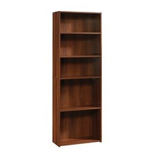 Cherry Finish 5 Shelf Bookcase Wooden Bookshelf Adjustable Shelves Storage Home