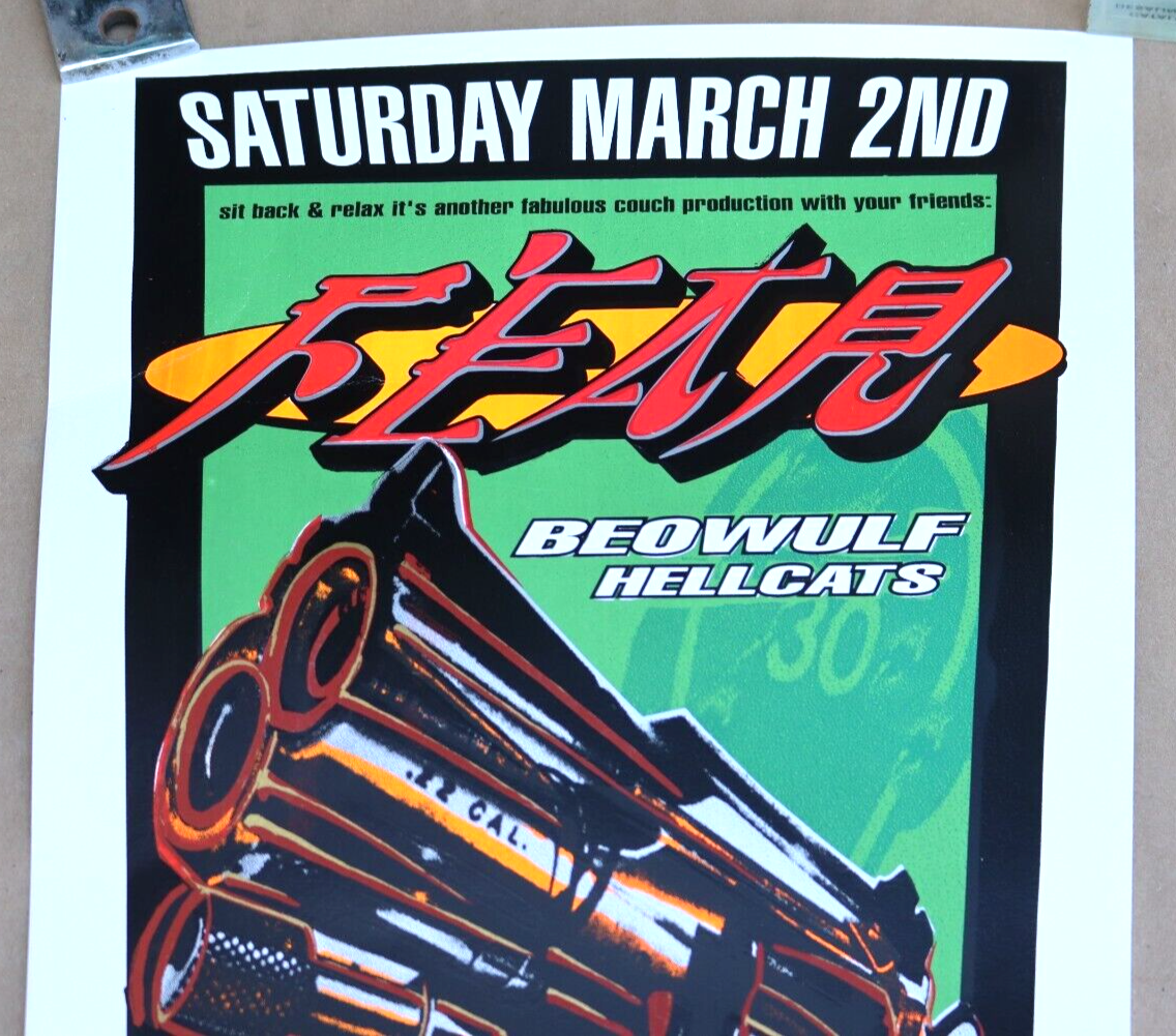 1996 FEAR CONCERT POSTER BEOWOLF W/ HELLCATS LE SIGNED CHUCK