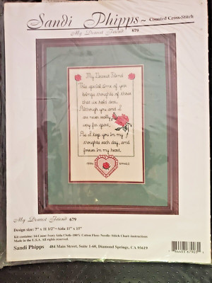 Sandi Phipps ''My Dearest Friend'' Cross Stitch Kit Size 7'' x 11 1/2''