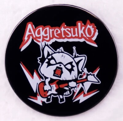 Aggretsuko アグレッシブ烈子 Aggressive Retsuko Metal Pin Badge Japanese Anime