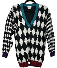 1990's Vintage Knit Kraze by Knit Maven colorful V neck Women sweater size L