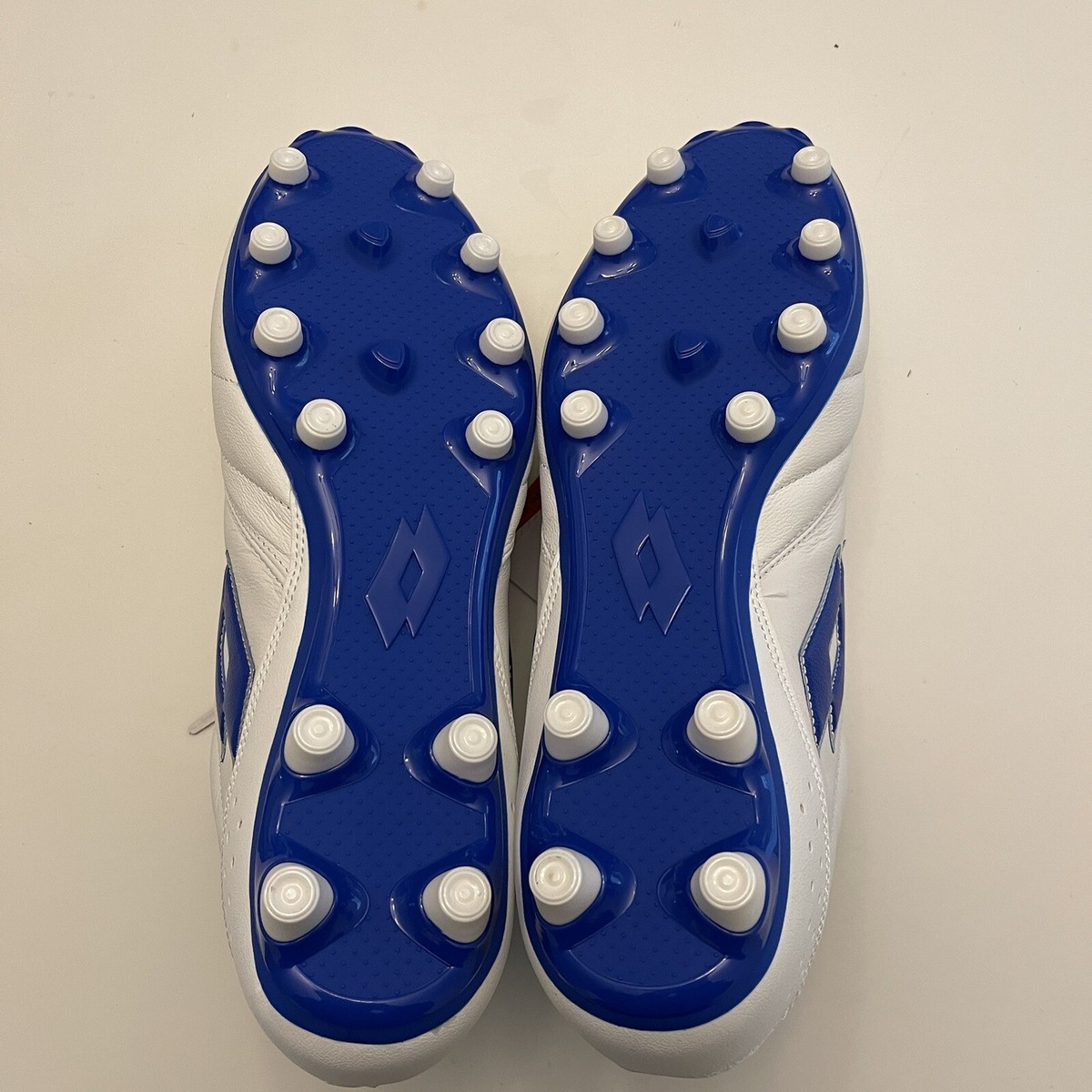 Lotto Stadio 200 lll FG Firm white and blue soccer cleats Lotto Stadio 200 III FG - Soccer Football Cleats White Blue  main image 3