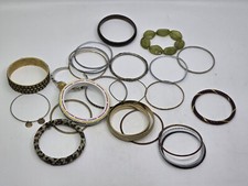 Mixed Lot of 27 Bangle Bracelets Metal Costume Jewelry Fashion