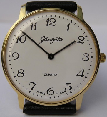 Top große runde original GLASHÜTTE Armbanduhr GUB Kal. 38 aus der DDR