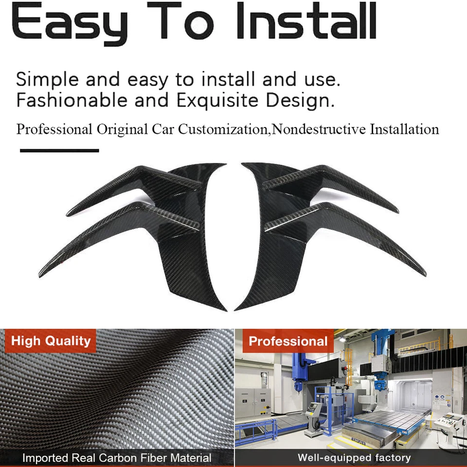 Подходит для Mercedes Benz AMG GT R 16-19 DRY CARBON разветвители переднего бампера боковые плавники - Изображение 2 из 4