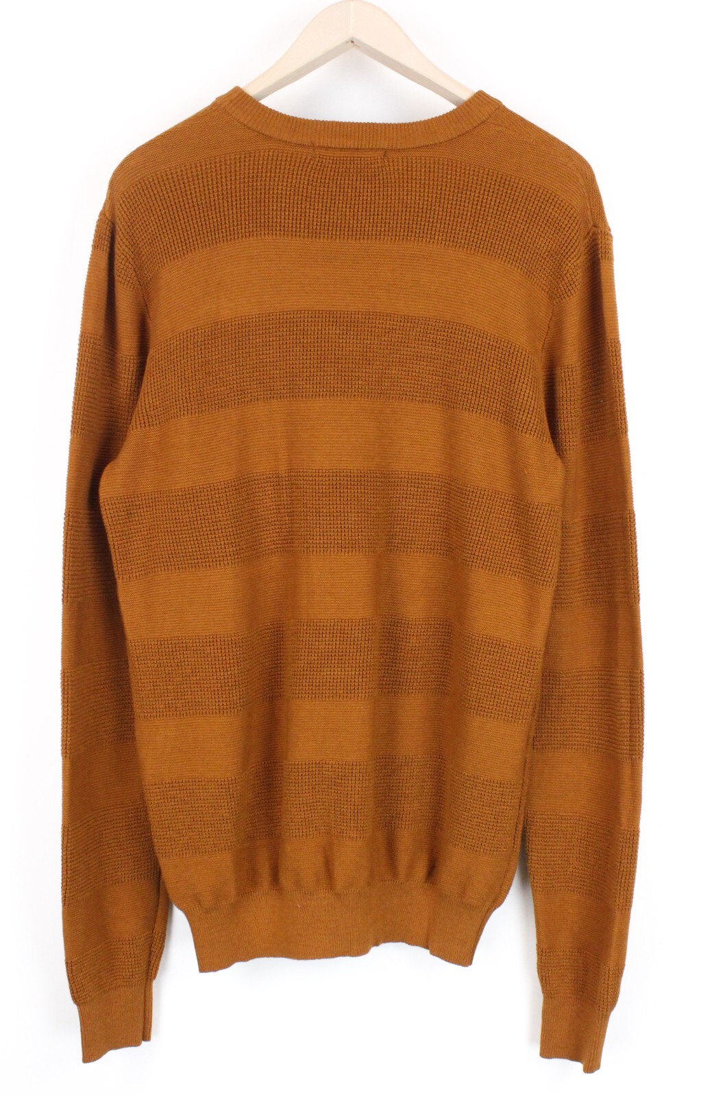SCOTCH & SODA XL Men Jumper Rust Brown Striped TightKnit Sweater Crew