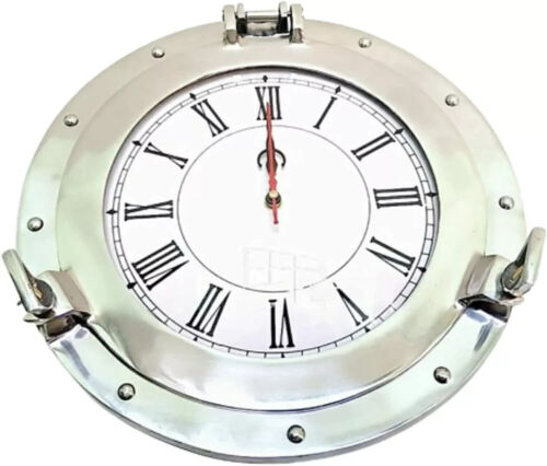 Antico orologio da parete nautico in ottone marino per nave oblò 12" decorazi... - Bild 5 von 7
