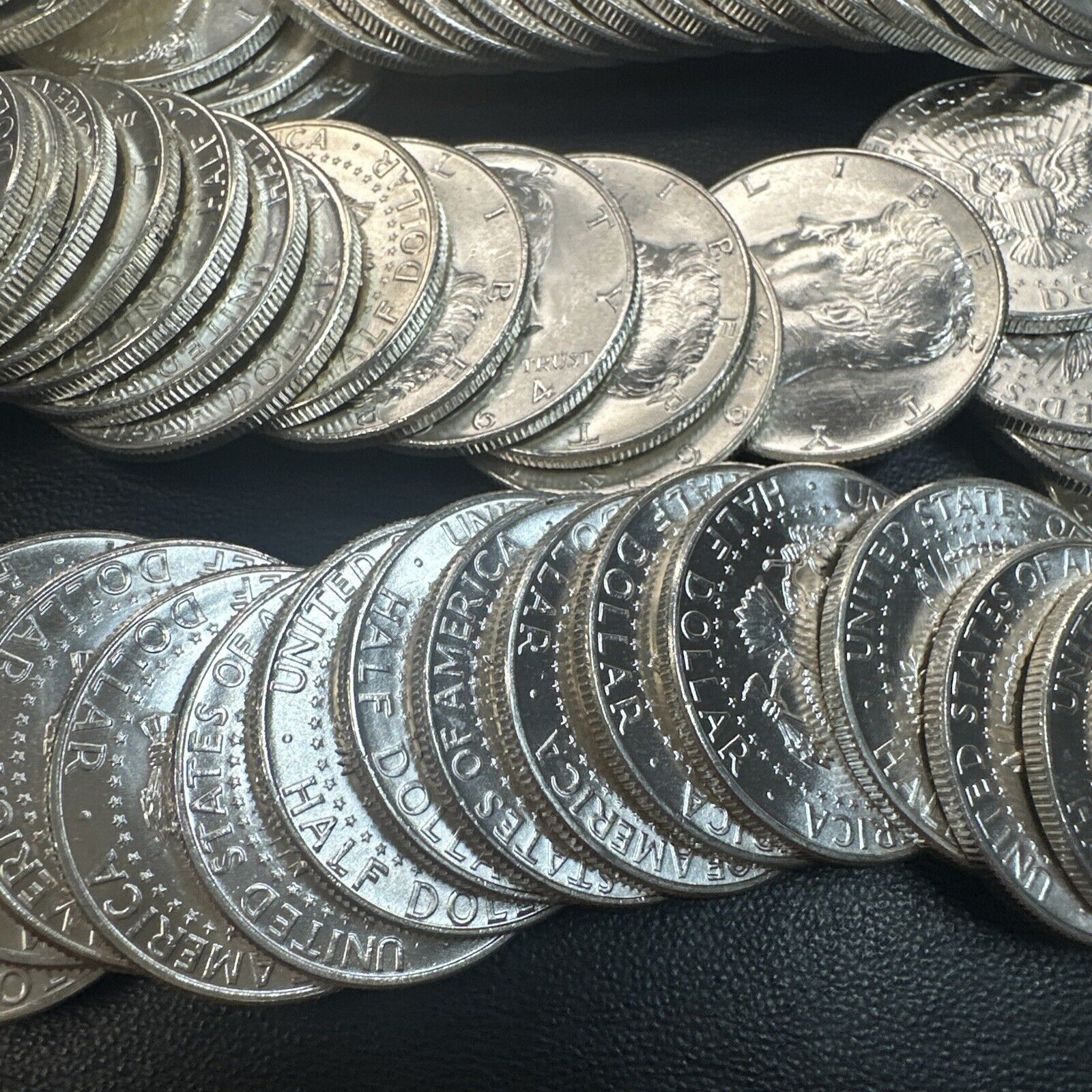 BU UNC | 90% Silver 1964 D Kennedy Half Dollar 20-Coin Roll BU MS | BLAST WHITE