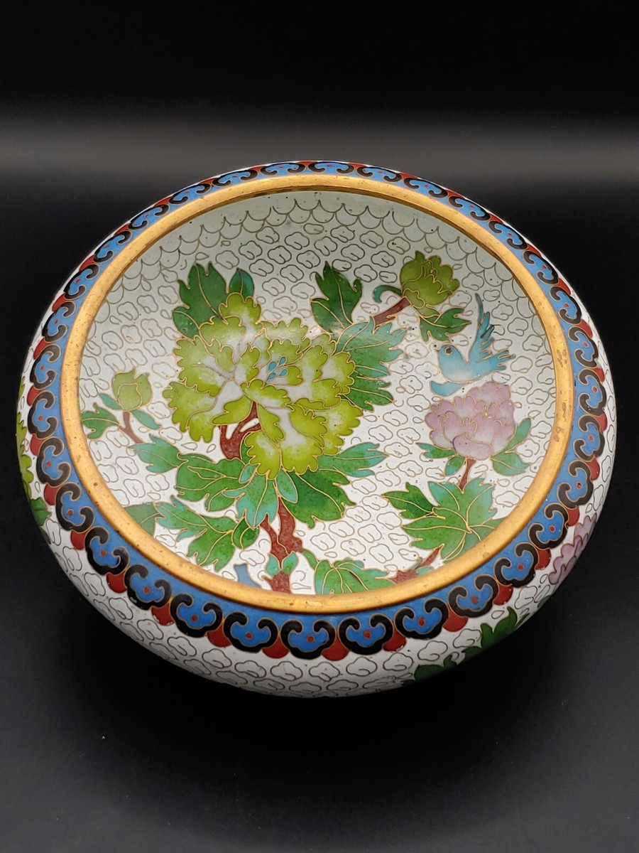 景泰蓝珐琅彩洞庭花卉笔洗Vintage Chinese Cloisonne Enamel Full Art