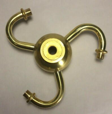 New 3 Spiral Arm Heavy Unfinished Brass Lamp Cluster, 5