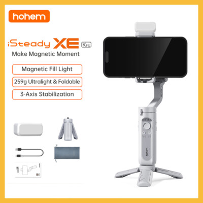 Hohem iSteady XE Kit 3-Axis Smartphones Gimbal Stabilizer w/ Magnetic Fill Light