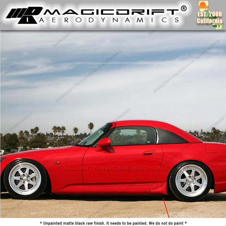 For 00-03 HONDA S2000 S2K AP1 JDM OE STYLE SIDE SKIRTS SILL STRAKES SPLASH GUARD - Image 2 of 4