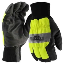 High Visibility Waterproof Lined Insulated Winter REFLECTIVE Safety Work Gloves