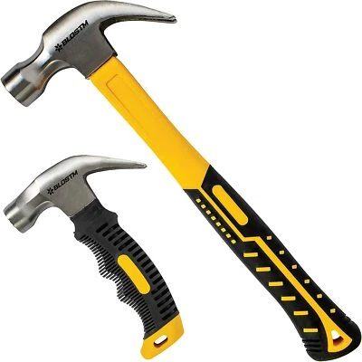 BLOSTM Claw Hammer 20oz & Stubby Hammer 8oz Nail Solid Forged Steel DIY 2Pcs