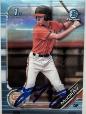 GRANT MCCRAY Signed AUTO 2019 Bowman Chrome Draft Card IP Sky Blue Refractor RC