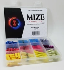 Mize Wire 150 Pc Butt Splice Connector Assortment, Made in USA TKB150